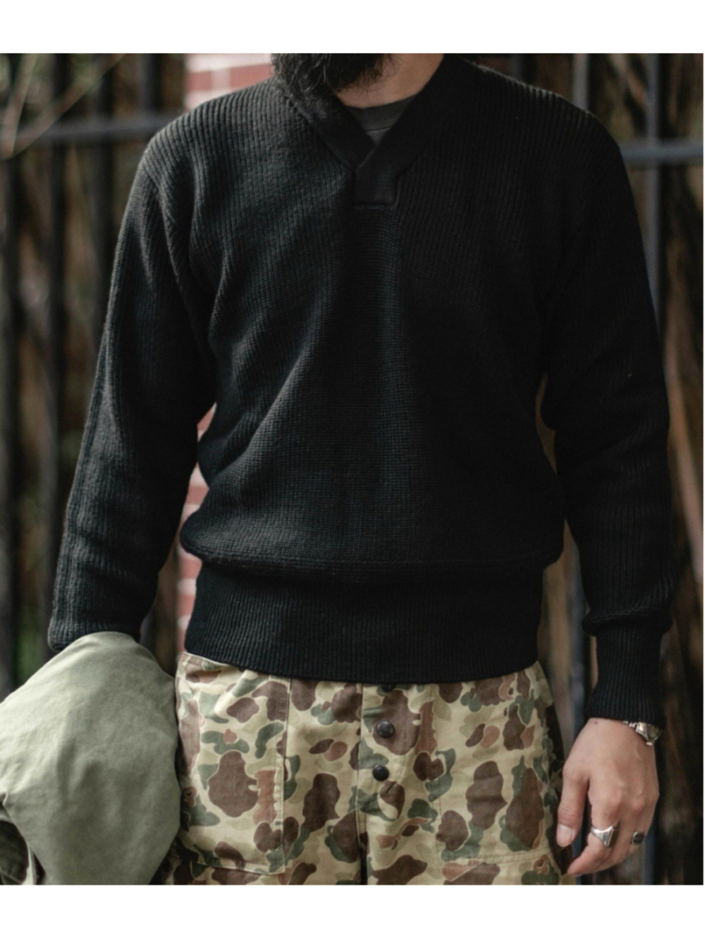 USAAF Type A-1 V-neck Mechanics Sweater - Black Bronson Mfg. Co. 40